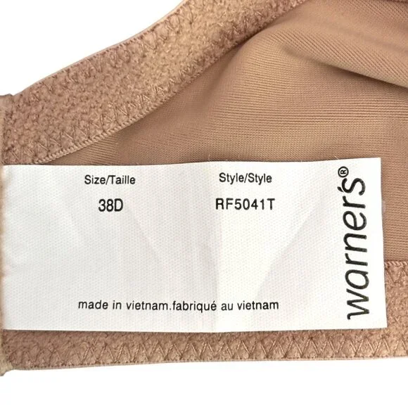 WARNERS Blissful Benefits Smooth Look Underwire Lightly Lined T-Shirt Bra Sz 38D - Picture 5 of 6
